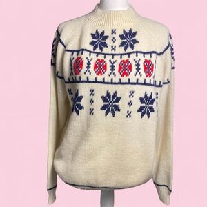 Vintage 70s JCPenney Knitted Skiing Sweater